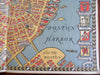 Old Boston Mass cartoon Map c. 1940's bank pictorial souvenir advertisement