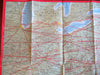 American Airlines Travel Routes System Map c. 1953 pictorial cartoon color maps