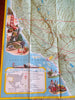 American Airlines Travel Routes System Map c. 1953 pictorial cartoon color maps