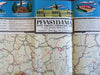 Pennsylvania cartoon pictorial road map c. 1935-9 promotional tourist brochure