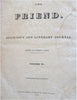 The Friend American Religious & Literary Journal 1833 Robert Smith leather book