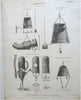 Rees' Encyclopedia 1820 Hydraulics-Naval Architecture plate book 195 engravings