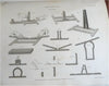 Rees' Encyclopedia 1820 Hydraulics-Naval Architecture plate book 195 engravings
