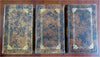 Adventures of Gil Blas 1802 w/ 11 hand colored plates 3 vol. Baynton leather set