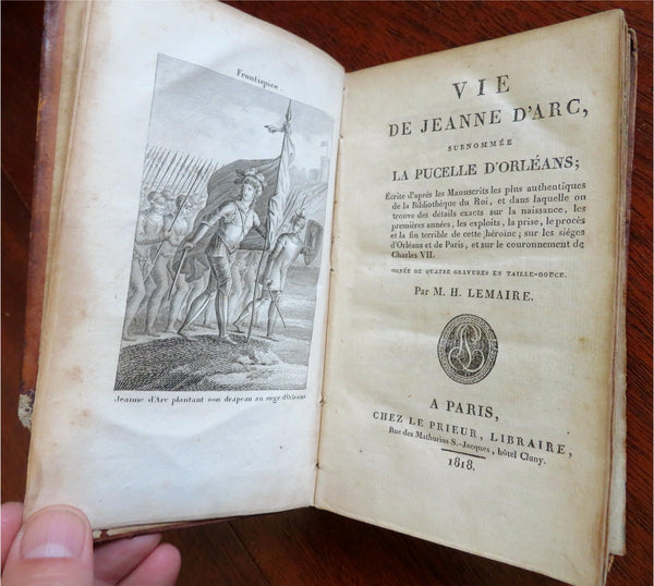 Life of Joan of Arc 100 Year's War 1818 LeMaire leather book w/ engraved plates