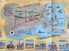 Massachusetts pictorial cartoon tourist map 1965 ED Chase Worlds Fair inset map