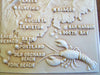 Maine Raised Relief novelty Map postcard 1958 Tourism Souvenir Lobster pine tree