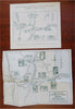 Franconia Notch New Hampshire Flume Gorge 1950s tourism lot x 2 pictorial maps