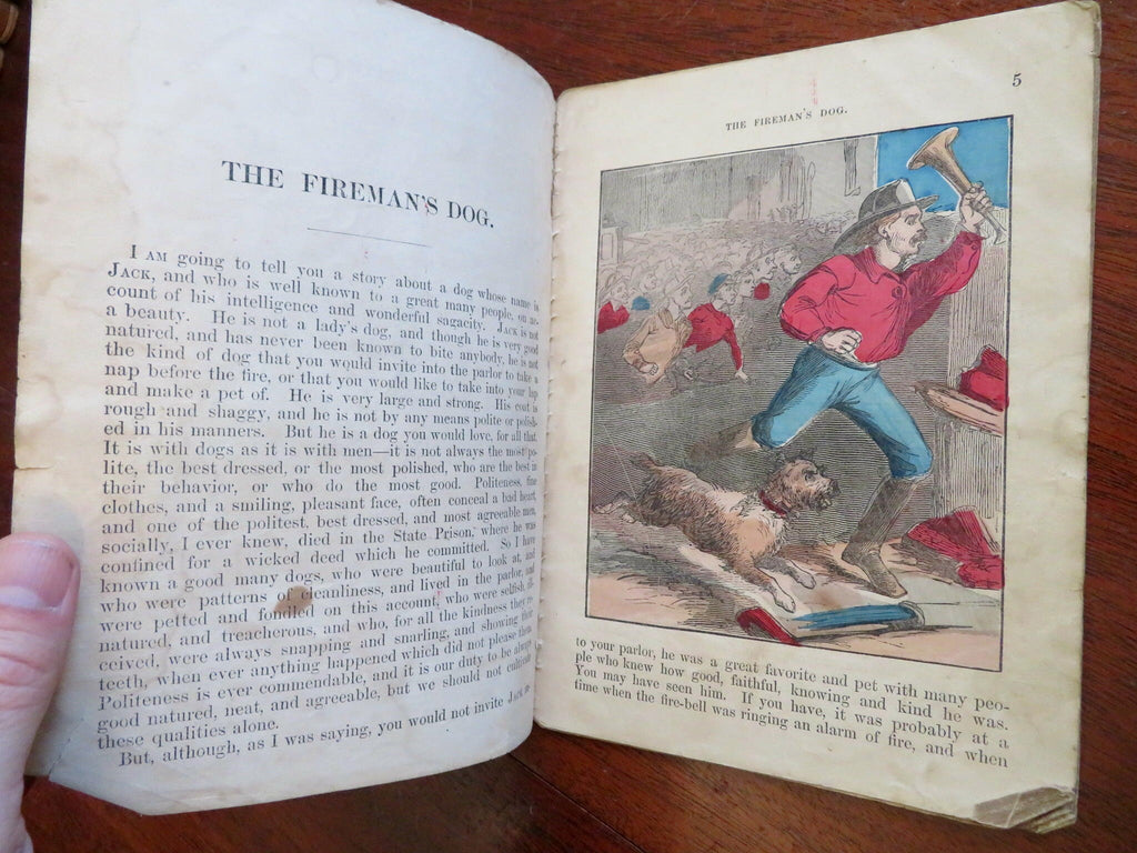 The Fireman's Dog New York Fire Department 1862 hand color juvenile story book