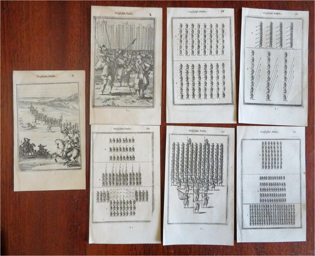 Military Formations Pike & Shot Organization 1683 Mallet lot x 9 scarce prints