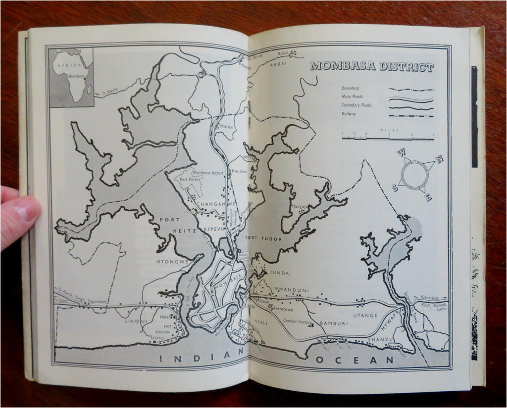 Mombasa & Kenya Coast Africa c. 1950's illustrated pictorial travel brochure