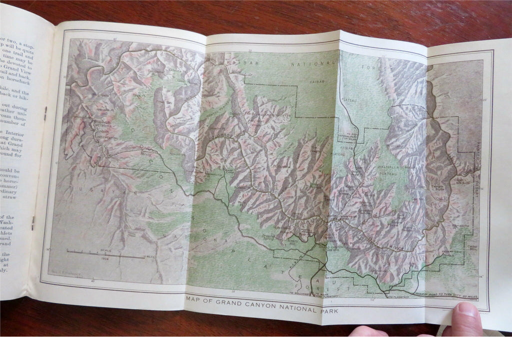 Grand Canyon National Park Arizona 1924 promotional tourism booklet w/ map