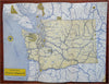 Puget Sound Washington Pacific Northwest c.1945 promotional tourist brochure map