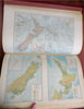 New World Loose Leaf Atlas c. 1929 monumental leather atlas 100+ maps