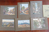 Peshawar India British Raj Souvenir Watercolor Scenes c. 1920's Set x 6 prints