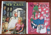 New Yorker Magazine WWII era 1943-6 Lot x 9 issues Bemelmans Duvoisin Addams art