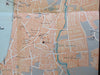 Tel Aviv city plan Israel c. 1960 illustrated travel pamphlet w/ detailed map