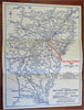 AAA 1932 Highway Map East Coast New Castle Ferry travel & tourism brochure