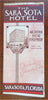 Sarasota Hotel Florida c. 1920's cartoon map illustrated travel brochure