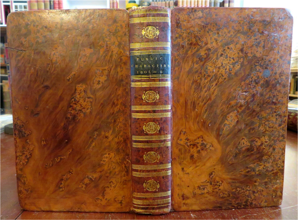 Public Characters of 1805 British Politicians Generals Nobles 1806 leather book