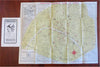 Paris Tourist Brochure w/ city plan map 1920's travel guide vintage advertising