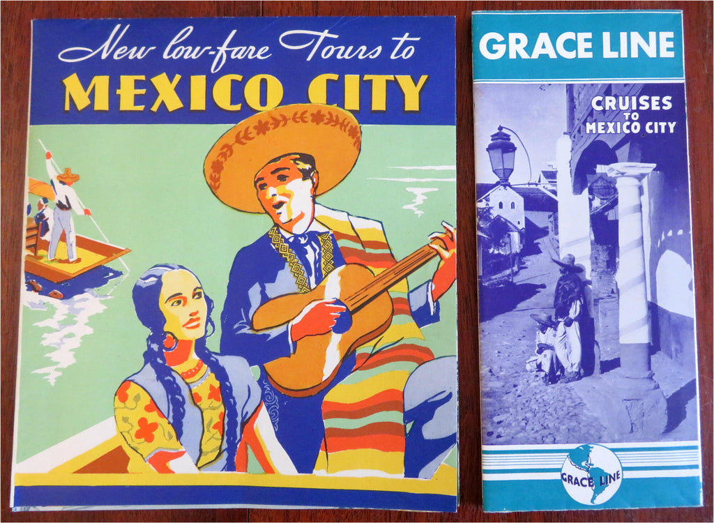 Mexico Travel Brochures Grace Cruise Lines Mexico City c. 1928 Lot x 2 adverts