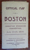 Boston City Plan 1895 Christian Endeavor Convention promo pocket folding map
