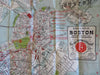 Boston City Plan 1895 Christian Endeavor Convention promo pocket folding map