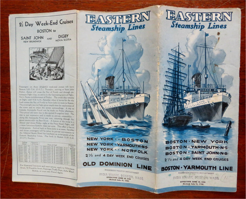 Eastern Steamship Lines Cruise Brochure 1938 Illustarted vintage advert w/ maps