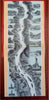 Rhine River Mainz Cologne 1880's Folding Panoramic strip Map Architectural Views