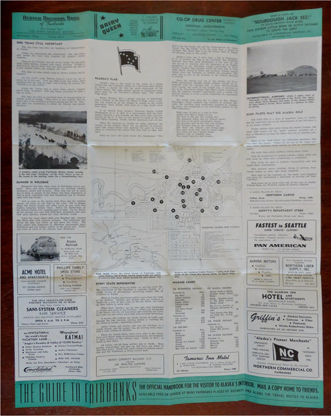 【超目玉枠】 Fairbanks Alaska illustrated 1953-7 Brochures Travel 2 x Lot 地図・旅行ガイド