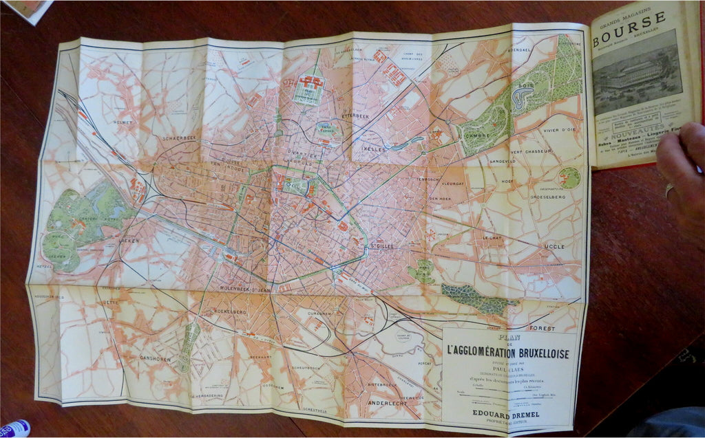 Brussels Belgium Hotel de Belle Vue Guide 1909 illustrated travel guide w map