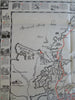 Cape Ann Trail Gloucester Mass. c. 1930 travel brochure cartoon pictorial map