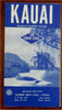 Kauai Hawaii Travel Brochure Large Folding Map c. 1950's tourist vintage ad