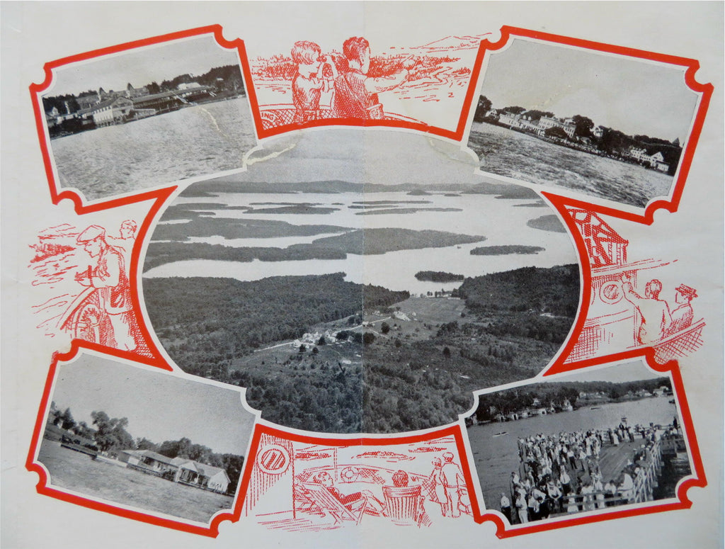 Lake Winnipesaukee New Hampshire 1937 brochure Steamer Mt. Washington map views