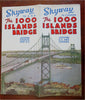 1,000 Island Bridge New York to Canada c.1939 travel brochure w/ large map