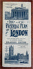 London UK Pictorial City Plan birds-eye view 1900 scarce color 3-D prospect map