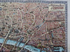 London UK Pictorial City Plan birds-eye view 1900 scarce color 3-D prospect map
