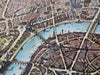 London UK Pictorial City Plan birds-eye view 1900 scarce color 3-D prospect map