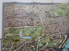 London UK Pictorial City Plan birds-eye view 1900 scarce color 3-D prospect map