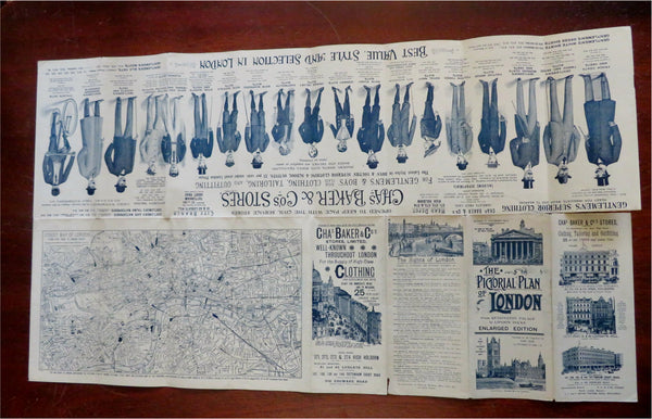 London UK Pictorial City Plan birds-eye view 1900 scarce London UK Pictorial City Plan birds-eye view 1900 scarce