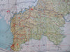 Empire of Japan 1945 large folding pocket map Hiji Publ. large scarce detailed