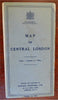 Central London c. 1937 Large Folding Map Tourism Travel