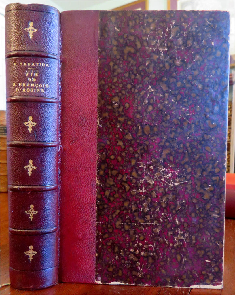 Life of St. Francis of Assisi Christian Biography 1894 French leather book
