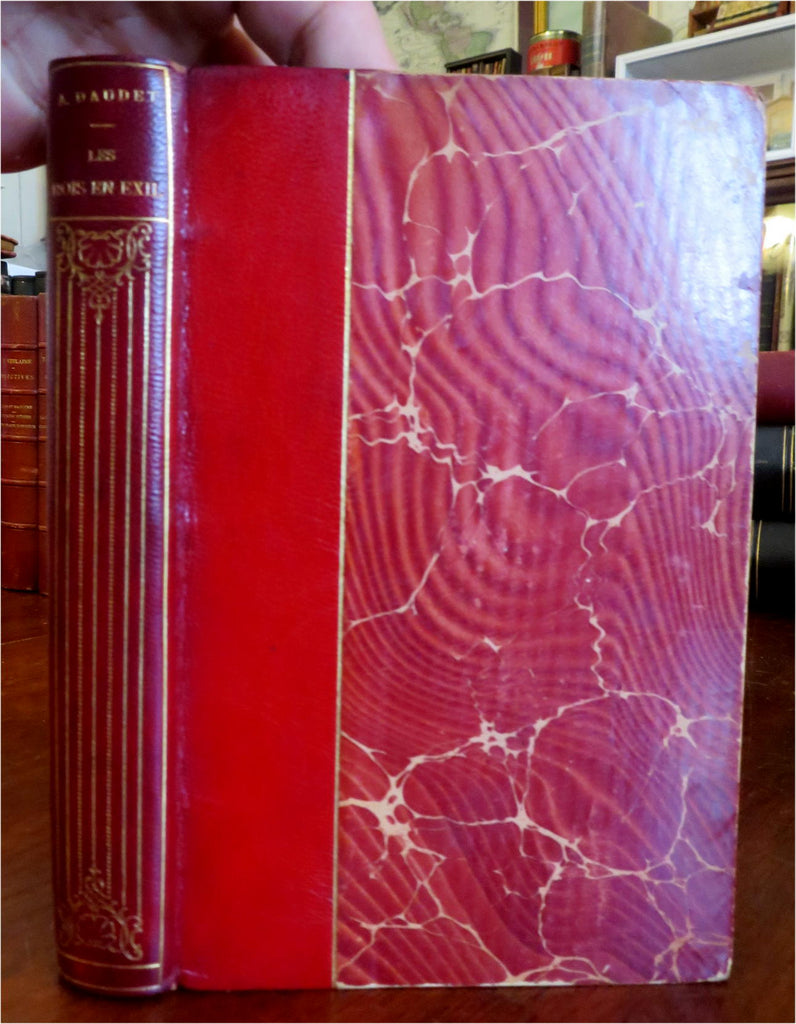 The Kings in Exile French Novel 1899 Alphonse Daudet illustrated leather book