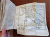 Napoleonic France Geography Book 1809 leather atlas w/ 16 world maps