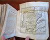 Napoleonic France Geography Book 1809 leather atlas w/ 16 world maps