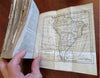 Napoleonic France Geography Book 1809 leather atlas w/ 16 world maps