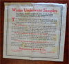 Winter Underwear Samples Fabric Swatches c. 1910 Montgomery Ward booklet