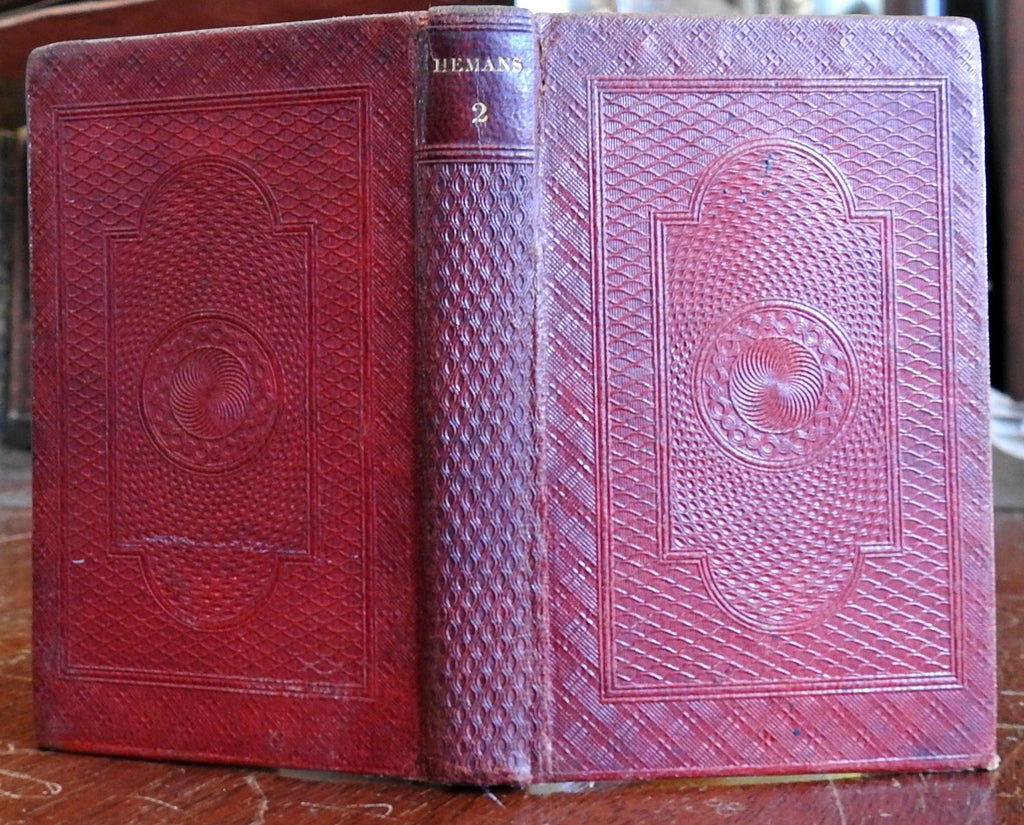 Collected Works of Felicia Hemans 1837 English poetry decorative leather book
